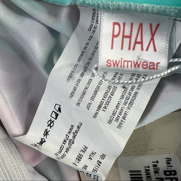 NEW PHAX Blue Floral Tank Top Swim Suit Top Size Medium - Picture 3 of 9